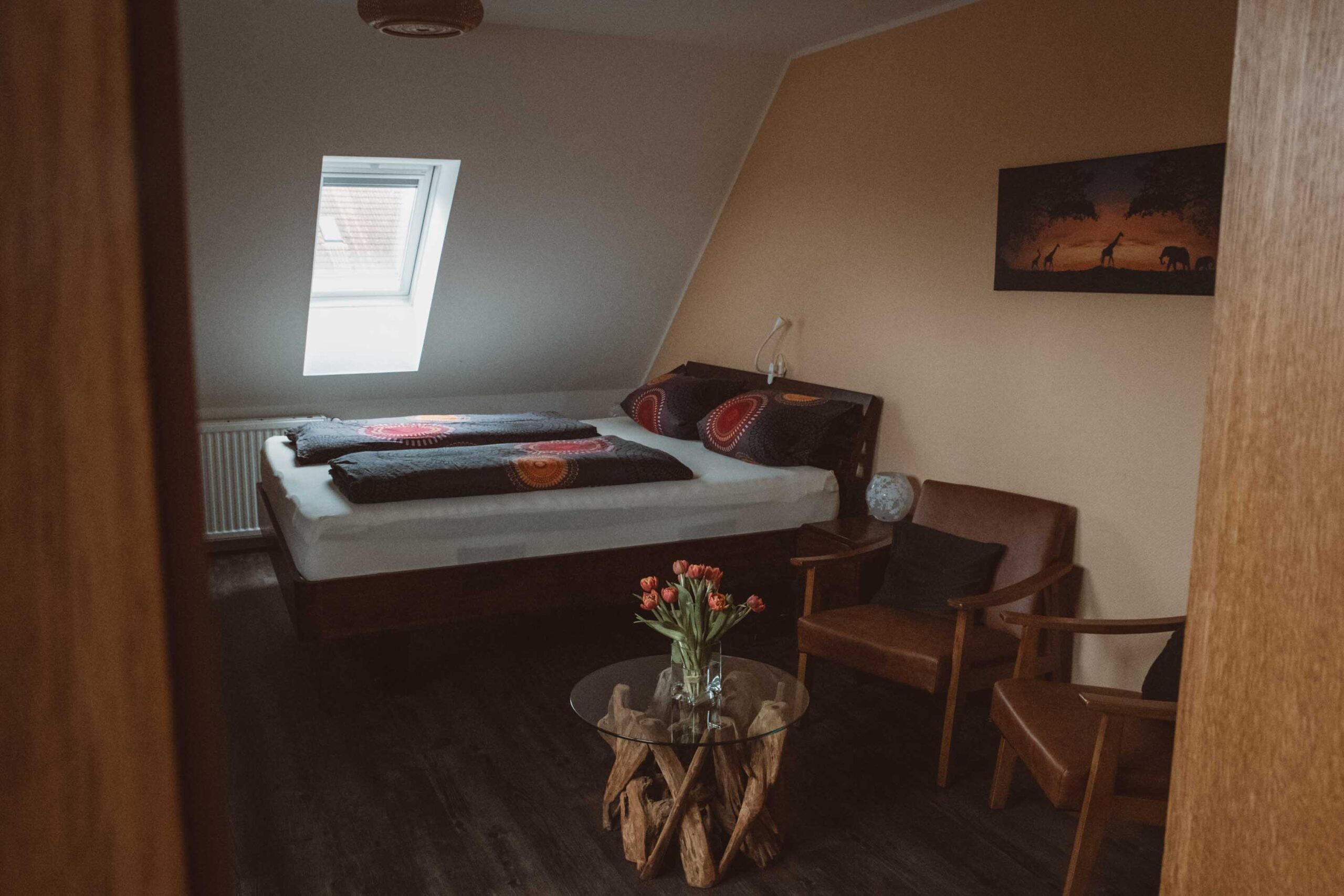 Foto: Ferienzimmer aus Sicht des Badezimmers 