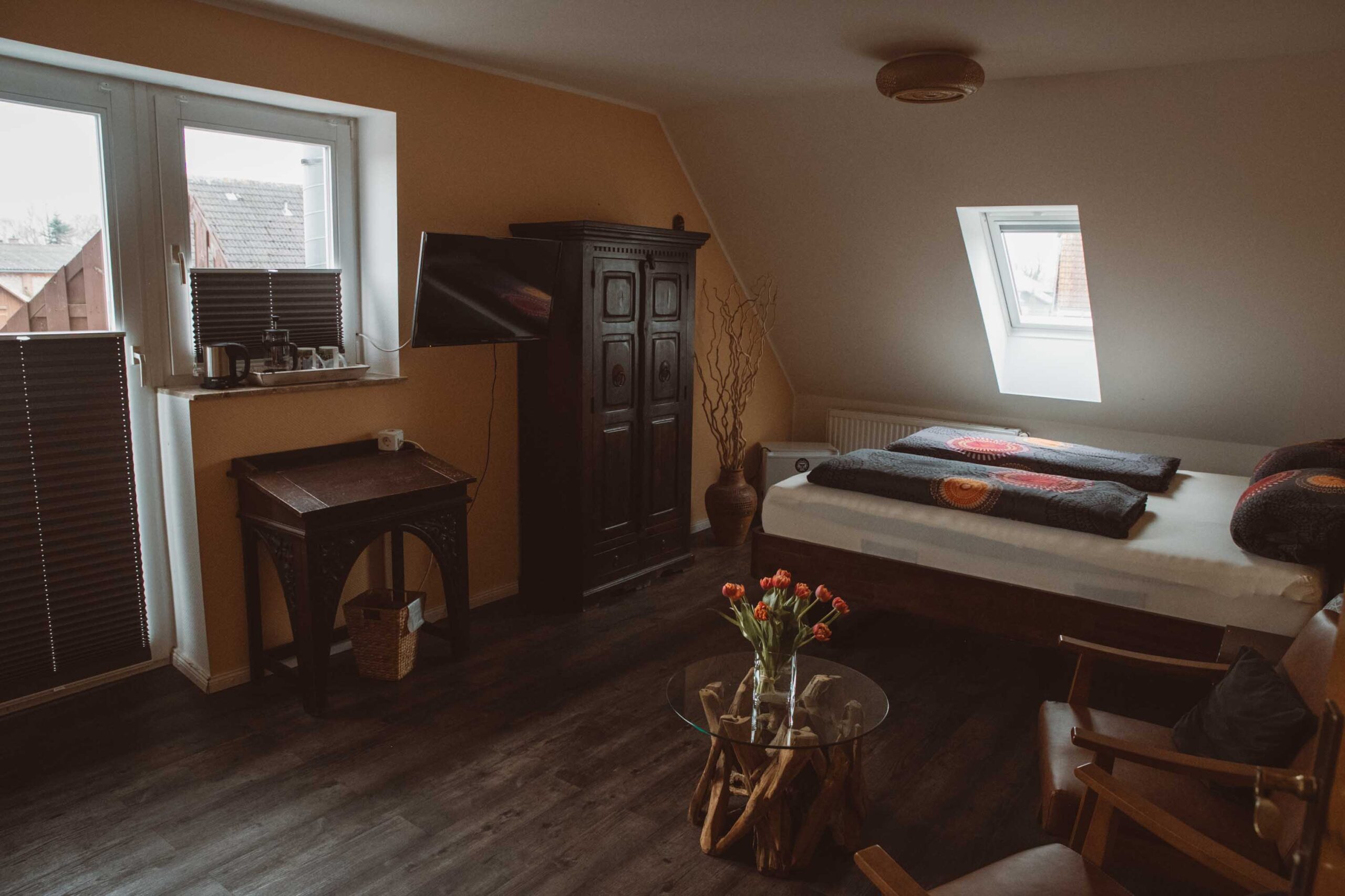 Foto: Ferienzimmerübersicht aus Sicht der Eingangstür 